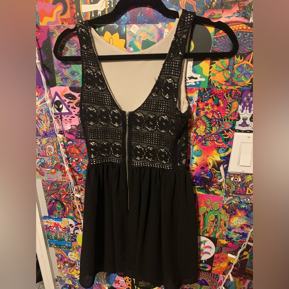 black and nude dress